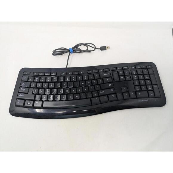 Microsoft Comfort Curve Keyboard 3000 USB Multimedia Contour Model 1482  OEM - Picture 1 of 6